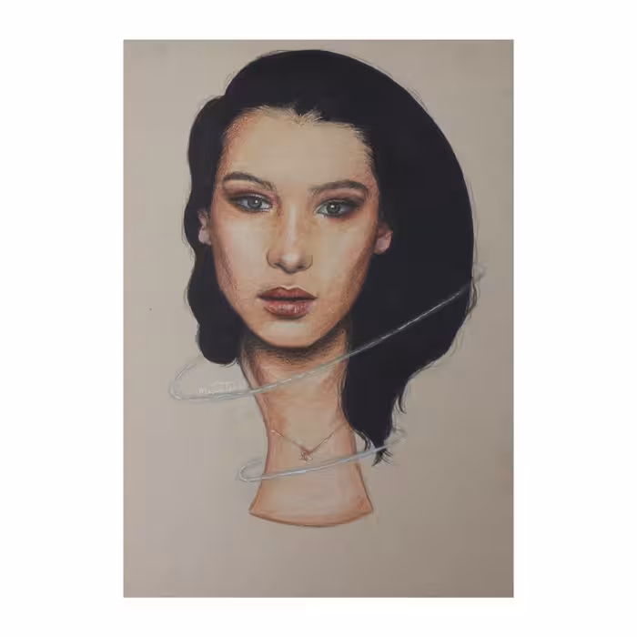 نقاشی مداد رنگی مدل بلا حدید کد 02