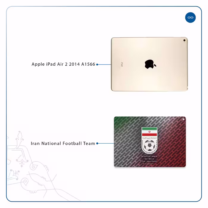 برچسب پوششی ماهوت مدل Iran-National-Football-Team مناسب برای تبلت اپل iPad Air 2 2014 A1566