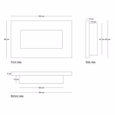 شومینه دیواری برقی شومینه بیستون مدل H.B_90_L2.bs