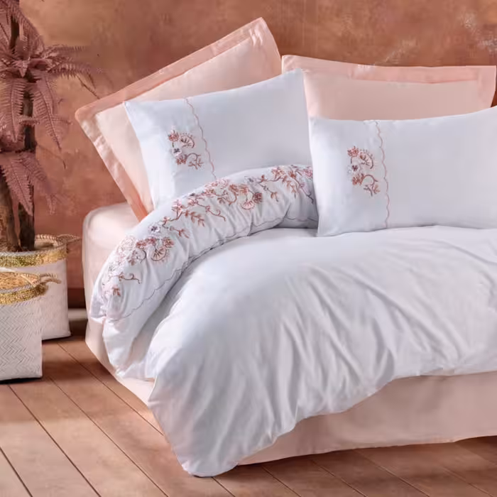 سرویس روتختی کاتن باکس مدل 3D Nakisli Tiny Pudra دو نفره 6 تکه