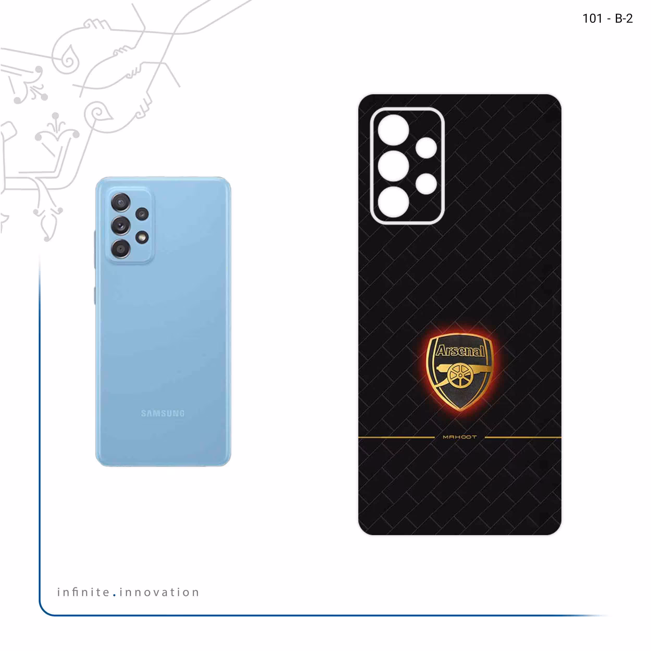 برچسب پوششی ماهوت مدل Arsenal مناسب برای گوشی موبایل سامسونگ Galaxy A52 4G