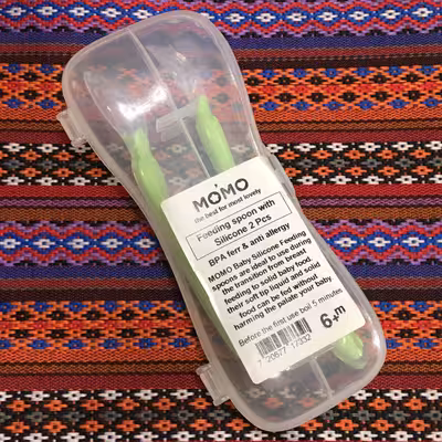 قاشق غذاخوری کودک مومو مدل S-900 مجموعه دو عددی