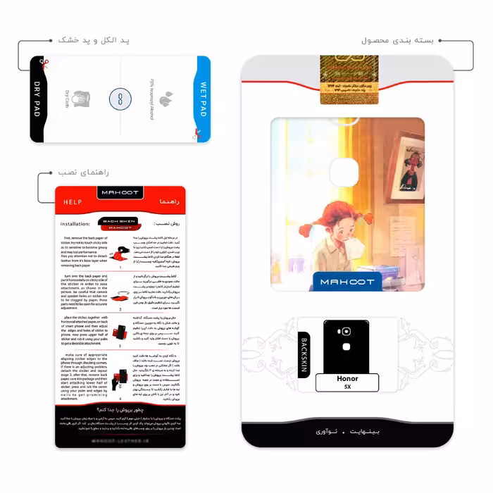 برچسب پوششی ماهوت مدل Watashi No Ashinaga Ojisan مناسب برای گوشی موبایل آنر 5X