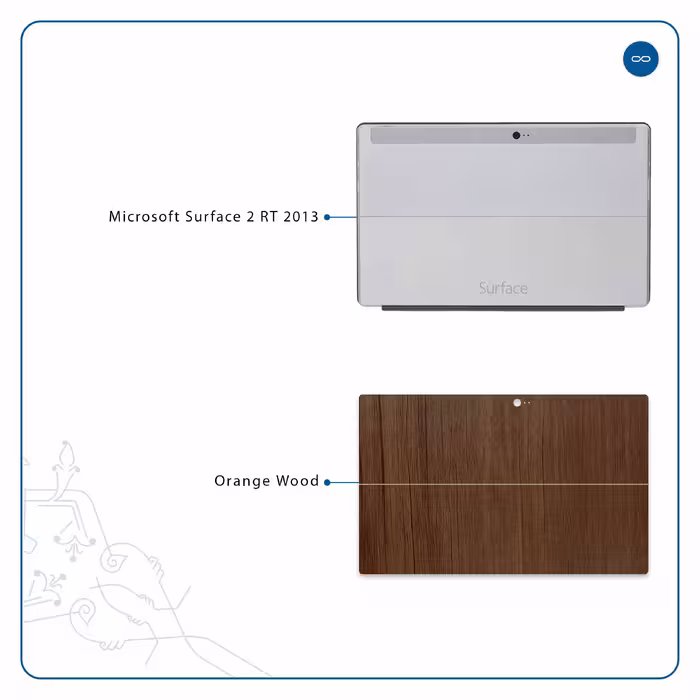 برچسب پوششی ماهوت مدل Orange-Wood مناسب برای تبلت مایکروسافت Surface 2 RT 2013