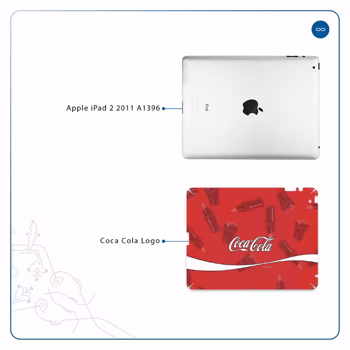 برچسب پوششی ماهوت مدل Coca-Cola-Logo مناسب برای تبلت اپل iPad 2 2011 A1396