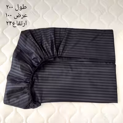 سرویس ملحفه مدل کشدار ni08090 طرح هتلی کد 100 یک نفره دو تکه