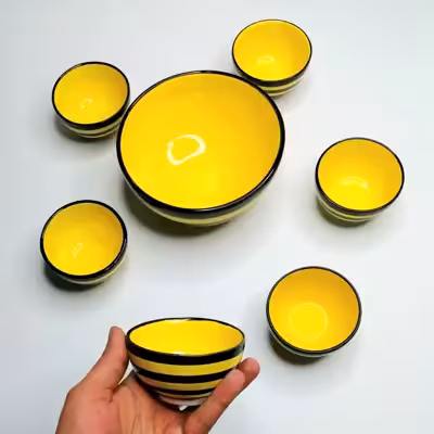 مجموعه ظروف هفت سین 7 پارچه  مدل زنبوری