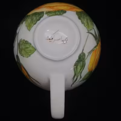  ست فنجان و نعلبکی سرامیکی هیوا مدل گل رز برجسته کد 10882355