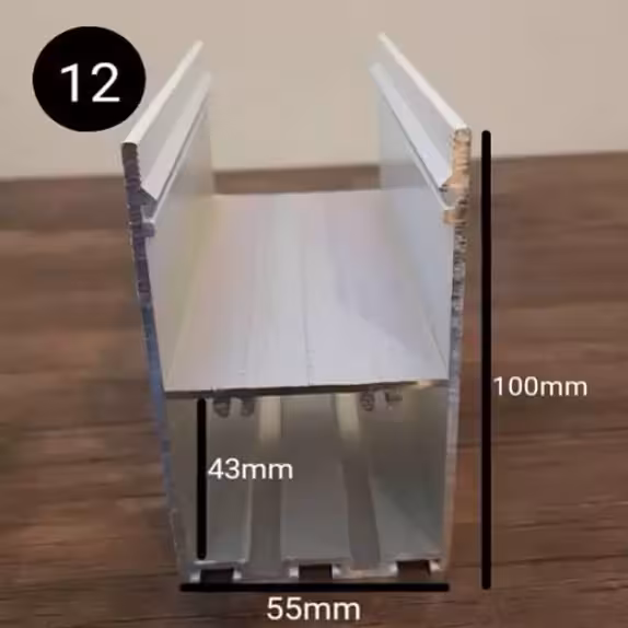 پروفیل لاین نوری آلومینیومی دو سلول روکار به همراه دیفیوزرکد 12