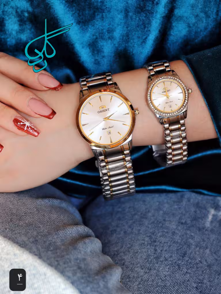 خرید ست ساعت مردانه و زنانه اورینت موتور ژاپن پین بند ضدآب رنگ ثابت کد 2115311 - ردگل