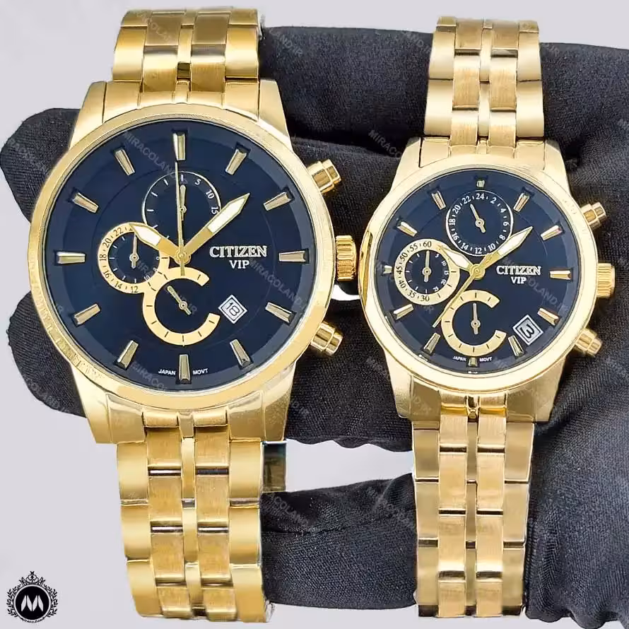 ساعت مچی ست مردانه زنانه سیتیزن طلایی CITIZEN VIP CZ6676