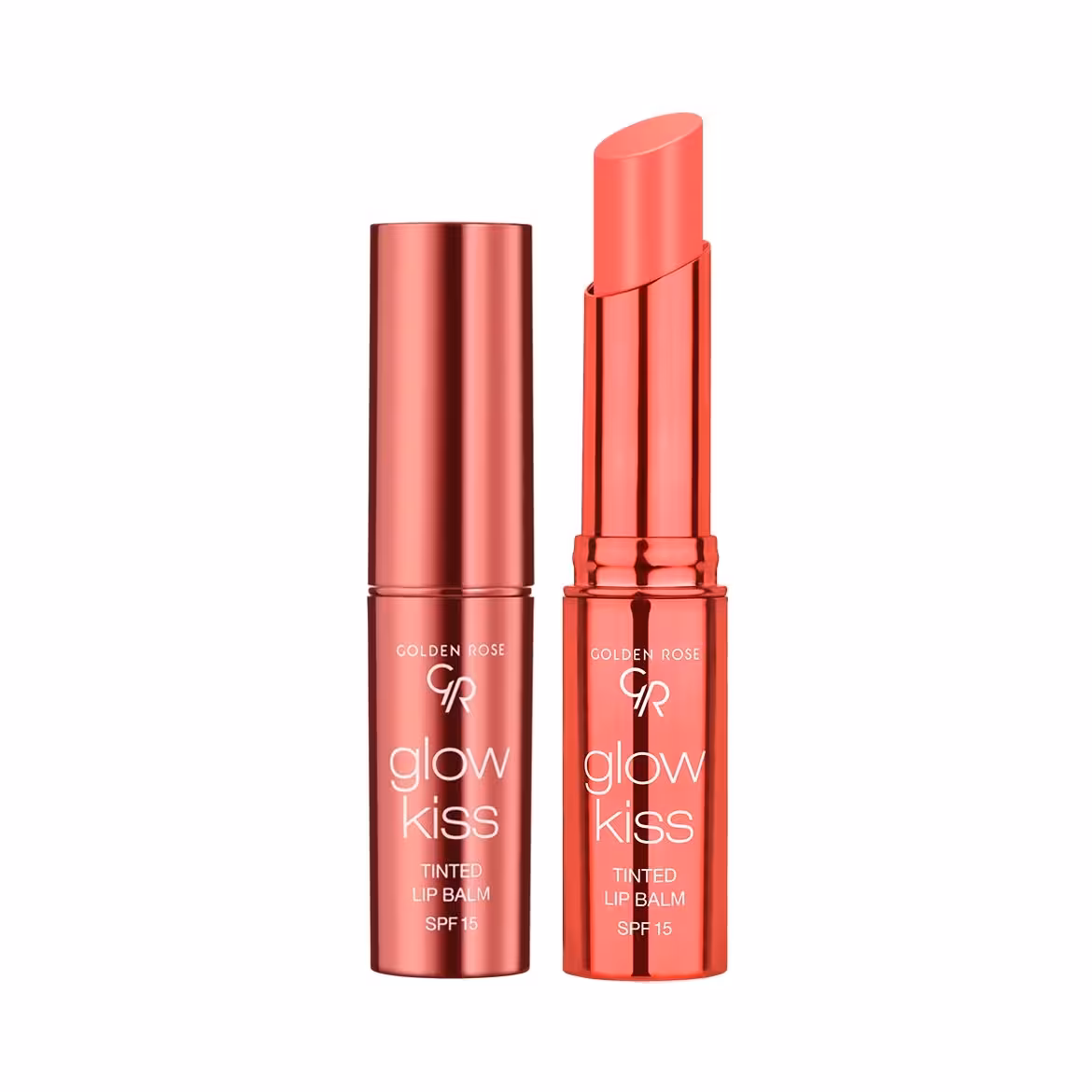 بالم لب رنگی SPF 15 گلدن رز مدل Glow Kiss رنگ Peach Shake 04