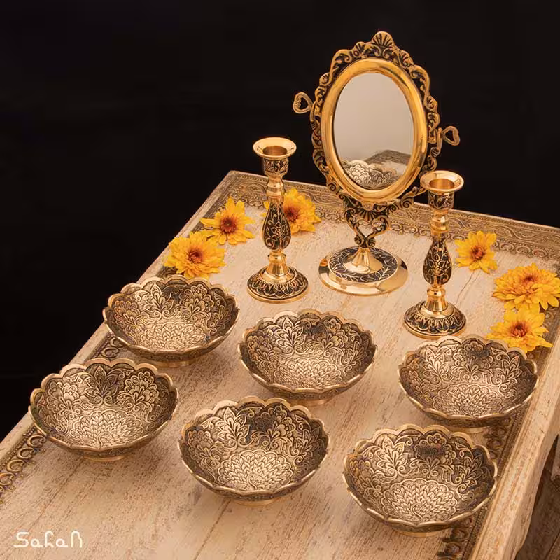 ست هفت سین برنجی آنتیک کد 1158