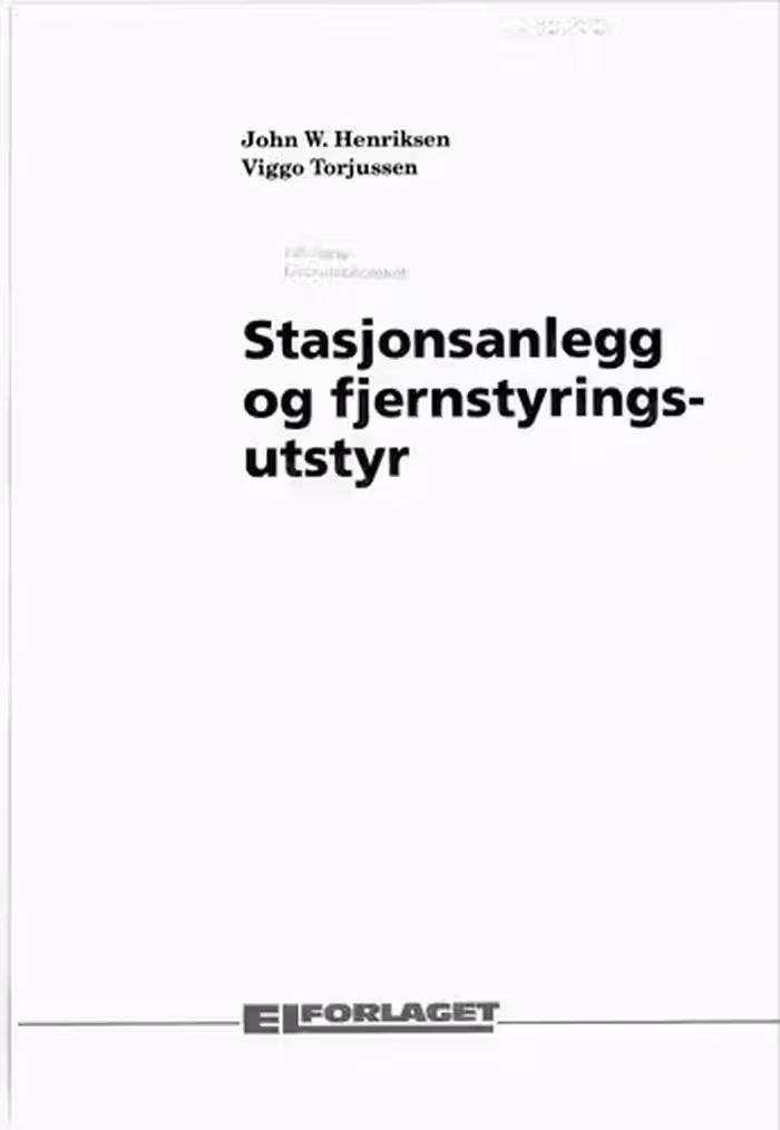 خرید و دانلود نسخه کامل کتاب Stasjonsanlegg og fjernstyringsutstyr
