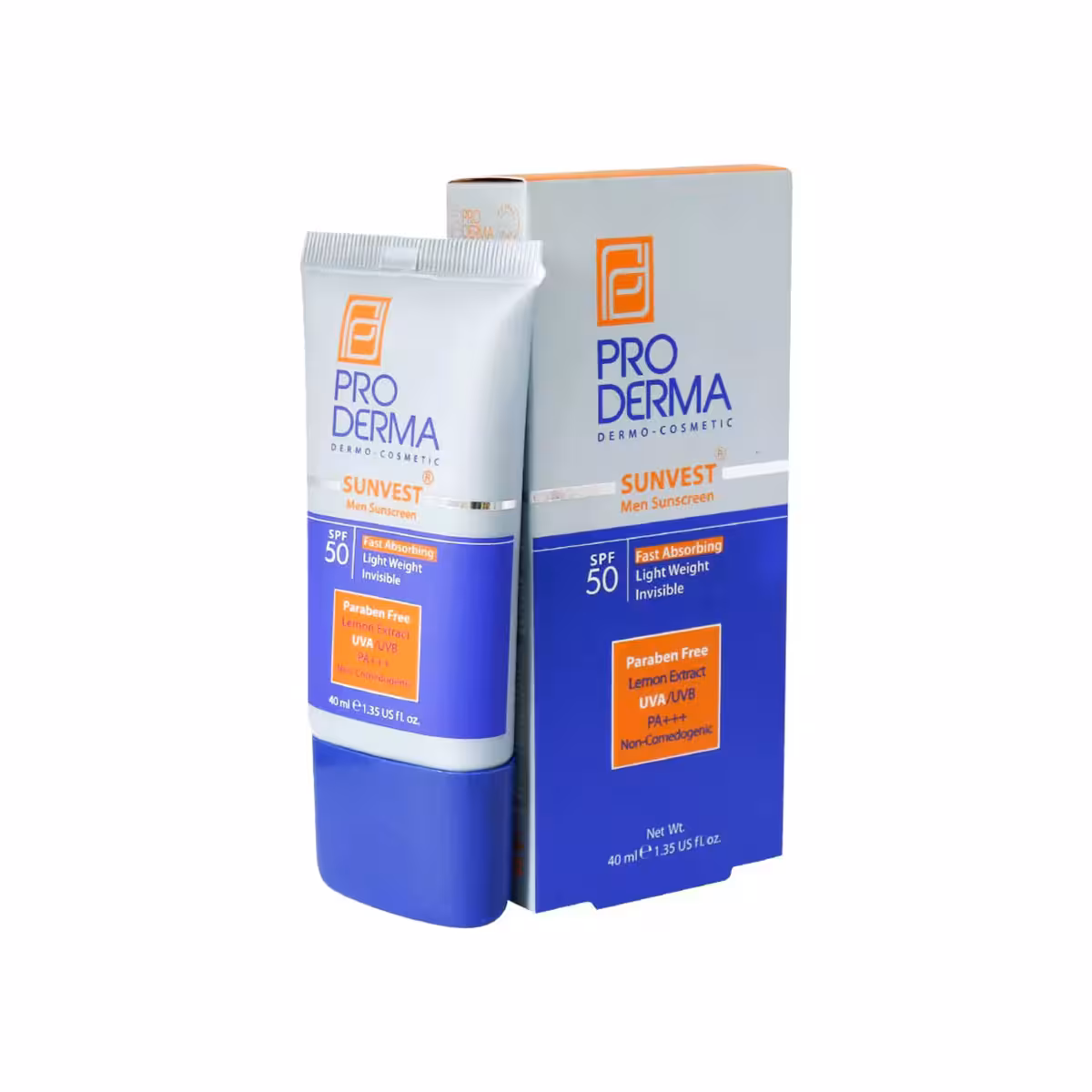 کرم ضد آفتاب فاقد چربی آقایان SPF50 حجم 40 میلی لیتر پرودرما