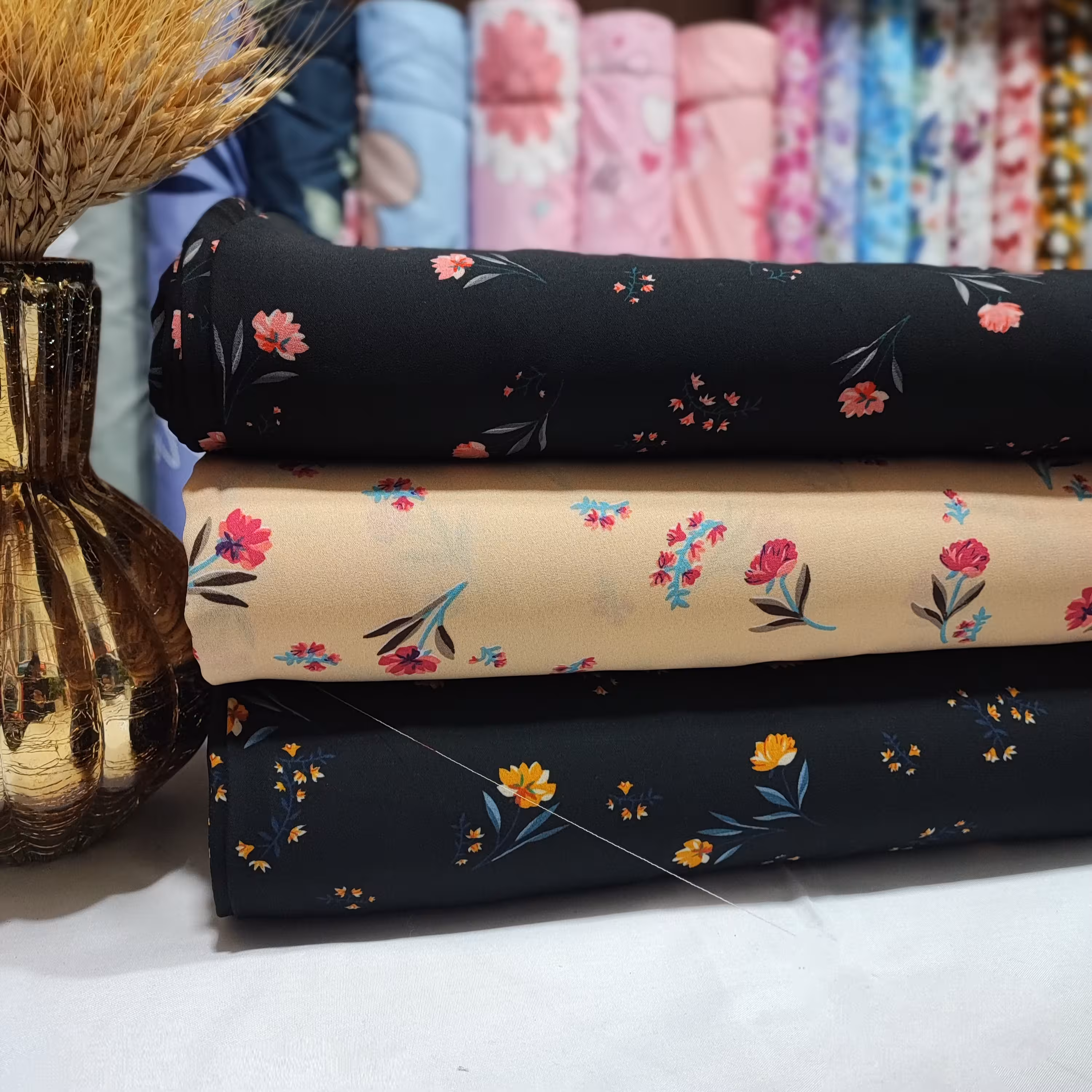 کرب حریر طرحدار  چاپ دیجیتال