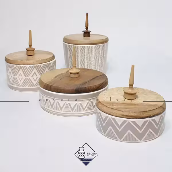 شکلات خوری با درب چوبی طوسی