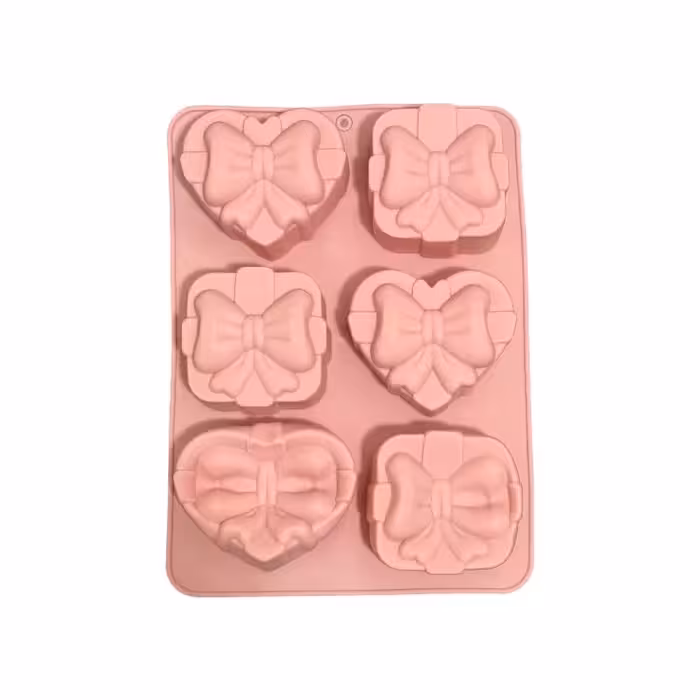 قالب سیلیکونی وارداتی قلب و مربع پاپیونی 6 عددی 16*23سانت