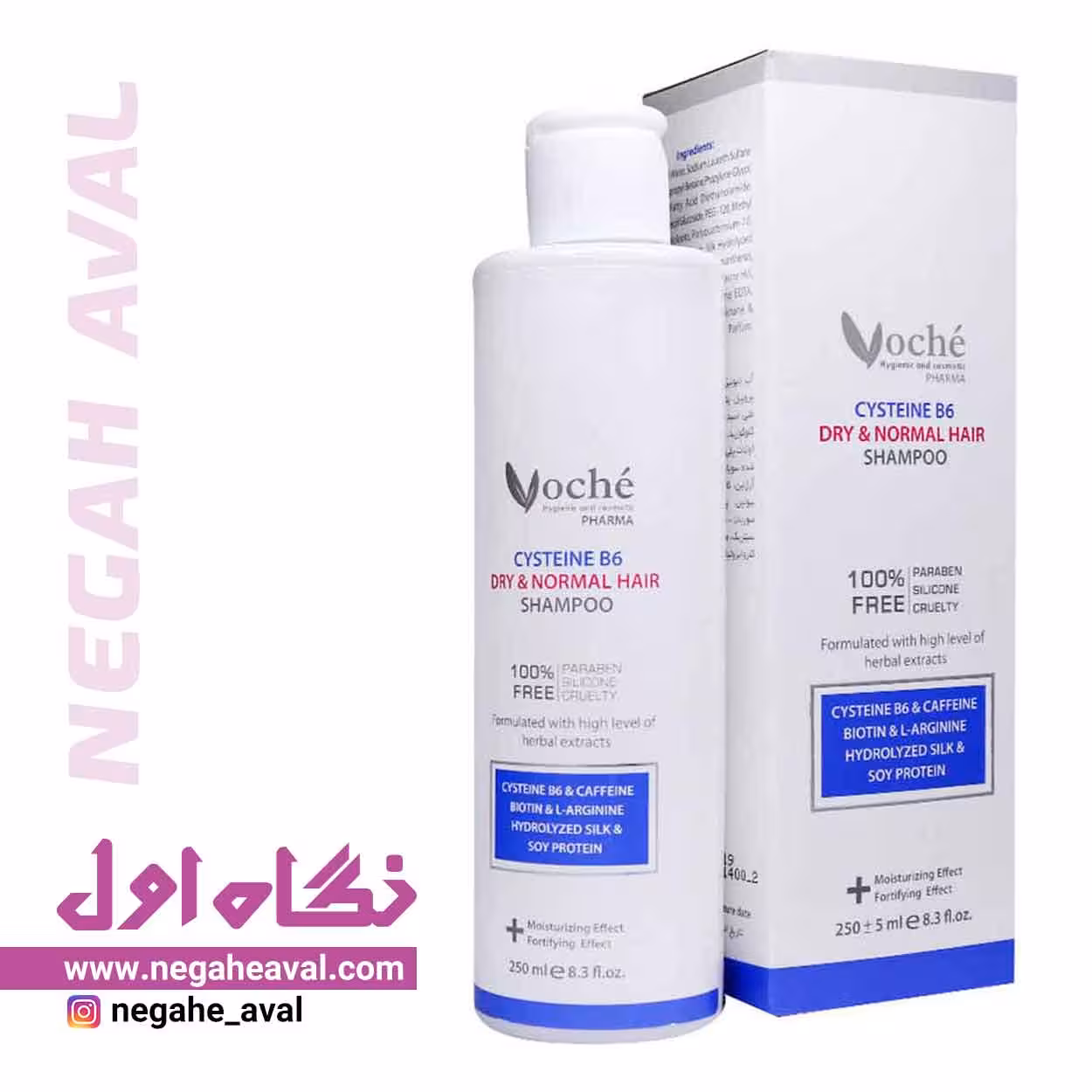 شامپو تقویت کننده حاوی سیستین و ویتامین B6 مناسب موهای خشک و معمولی وچه حجم 250 میلی لیتر