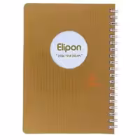 دفتریادداشت 80 برگ تک خط سیمی کد 281 طلایی الیپون ELIPON کد p8678