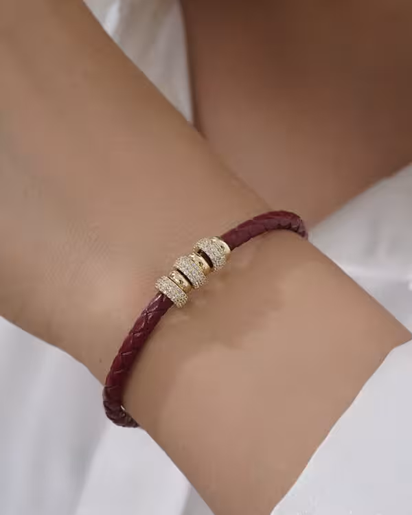 دستبند چرمی کد ac019