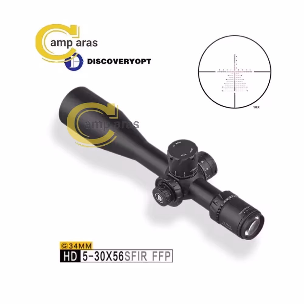 دوربین تفنگ دیسکاوری مدل HD 5-30x56 FFP فوق حرفه ای - کمپ آراس