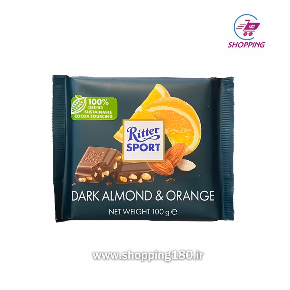 شکلات ریتر اسپرت با طعم پرتغال بادام 100 گرم