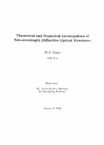 خرید و دانلود نسخه کامل کتاب Theoretical and Numerical Investigations of Sub-wavelength Diffractive Optical Structures