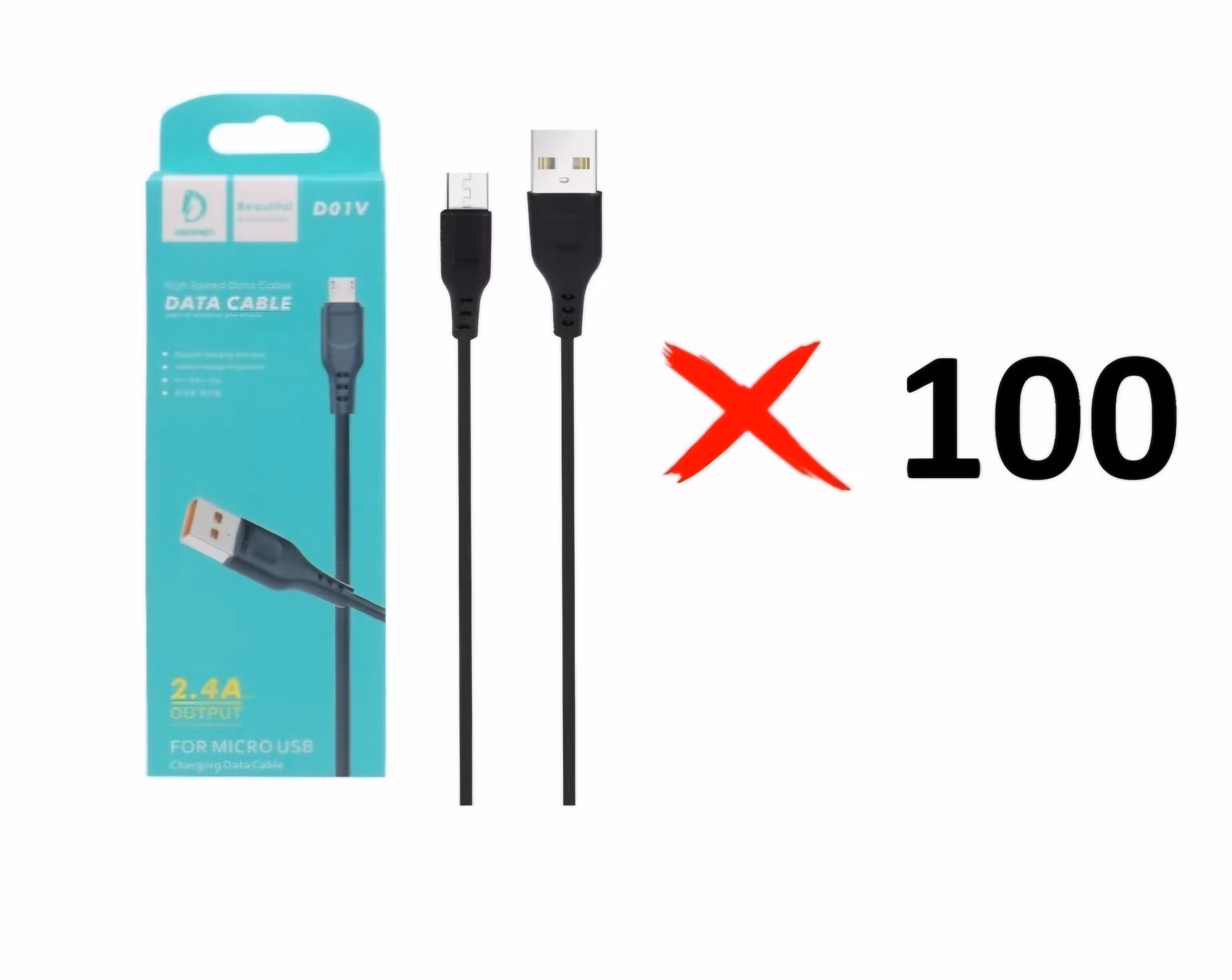 کابل شارژ میکرو micro دنمن DENMEN D01V( سبد 100 عددی)