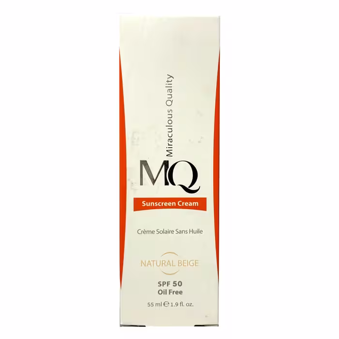 کرم ضد آفتاب ام کیو فاقد چربی SPF50 بژ طبیعی 55 میلی لیتر