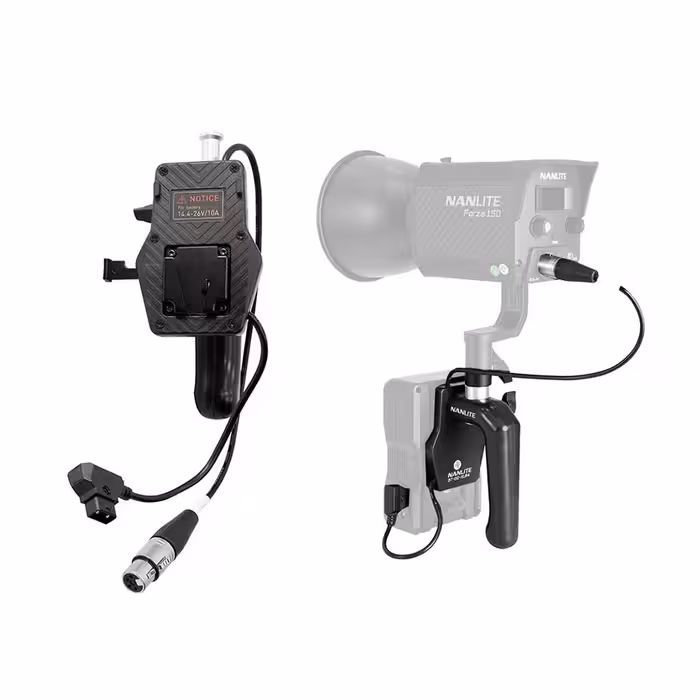 دسته باتری V-Mount نانلایت مدل BT-BG-XLR4II برای نورهای Forza 150B و FC-120B/C