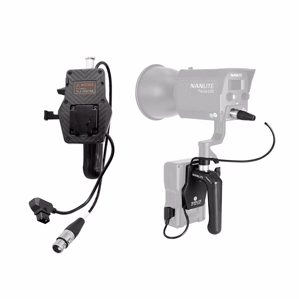 دسته باتری V-Mount نانلایت مدل BT-BG-XLR4II برای نورهای Forza 150B و FC-120B/C