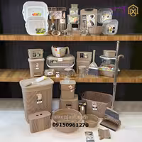 سرویس جهیزیه پلاسکو 49 پارچه طرح بافت لیمون رنگ موکا