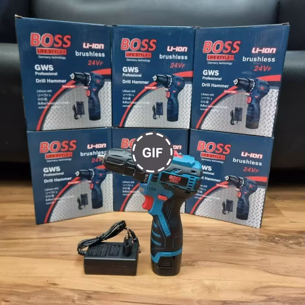 دریل شارژی 24 ولت براشلس باس مدل Bs3032