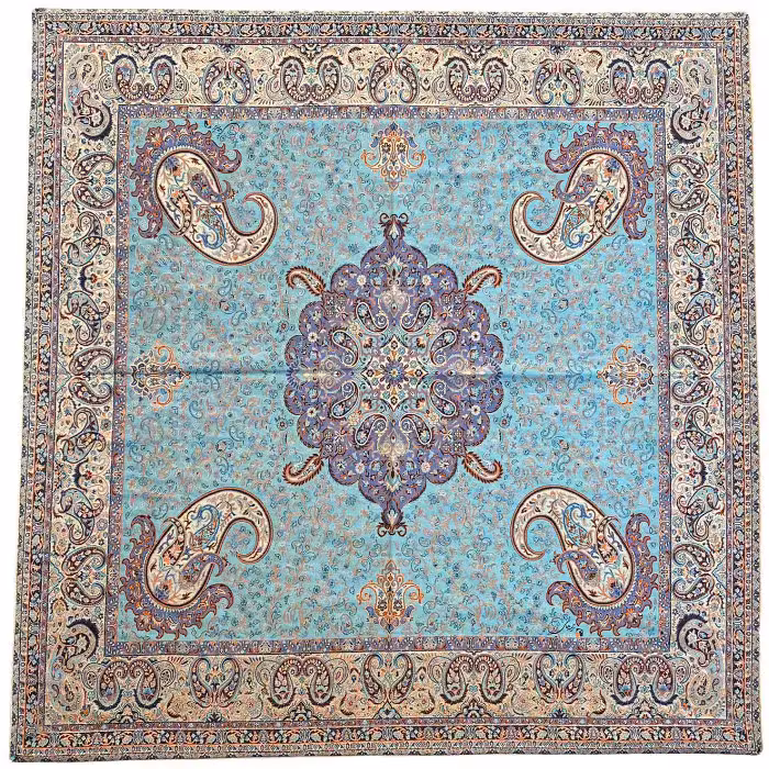 رومیزی مربع ترمه ابریشم کد TRM181