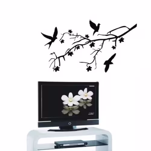 شابلون دیواری شاخه و پرنده کد 306