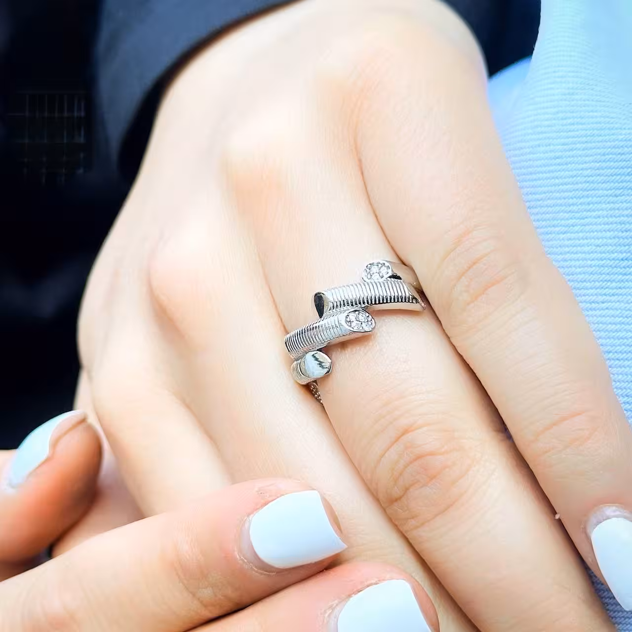 انگشتر جواهری نقره زنانه کد 10954