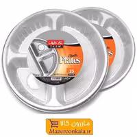 بشقاب و ظرف یکبار مصرف 3 خانه برند Tak Zarf تک ظرف 25 عددی HZY-014