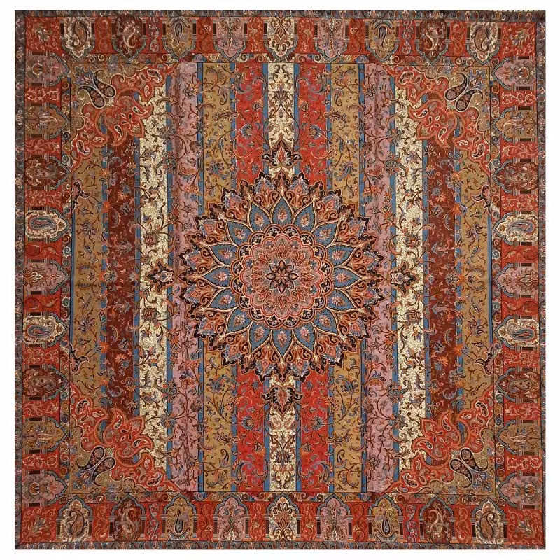 رومیزی مربع ترمه ابریشم کد TRM11