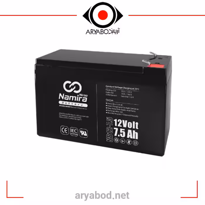 باتری یو پی اس  12ولت 7.5 آمپر نامیرا نیرو (12V 7.5AH) UPS BATTERY NAMIRANIROO NB12-7.5