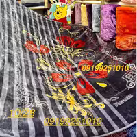 پتو  نرمینه یک نفره مدل نرمین  گلدار گلبرجسته ساکدار 
