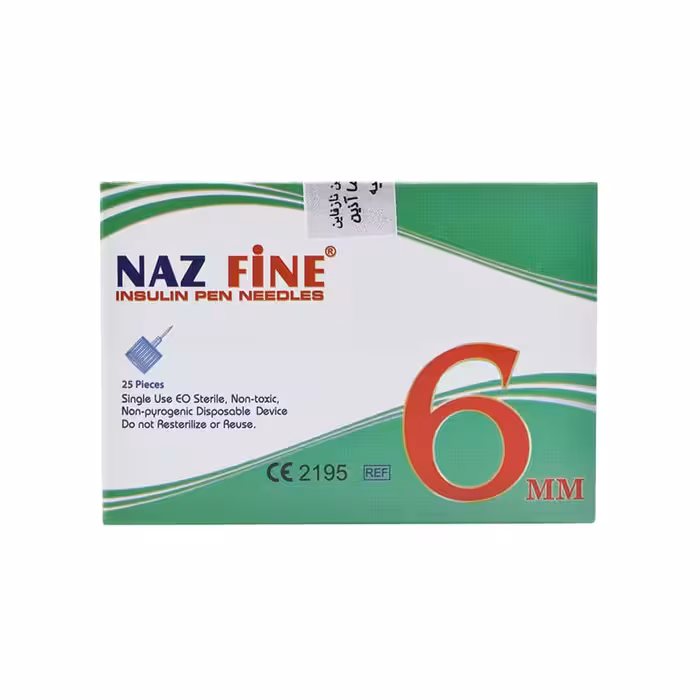 سرسوزن استریل قلم انسولین 6 میلی متر نازفاین 25 عددی