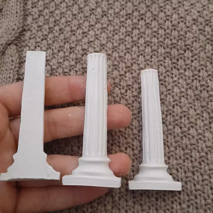 آجر ستون گچی 2 عدد مینیاتوری مخصوص ماکت سازی 