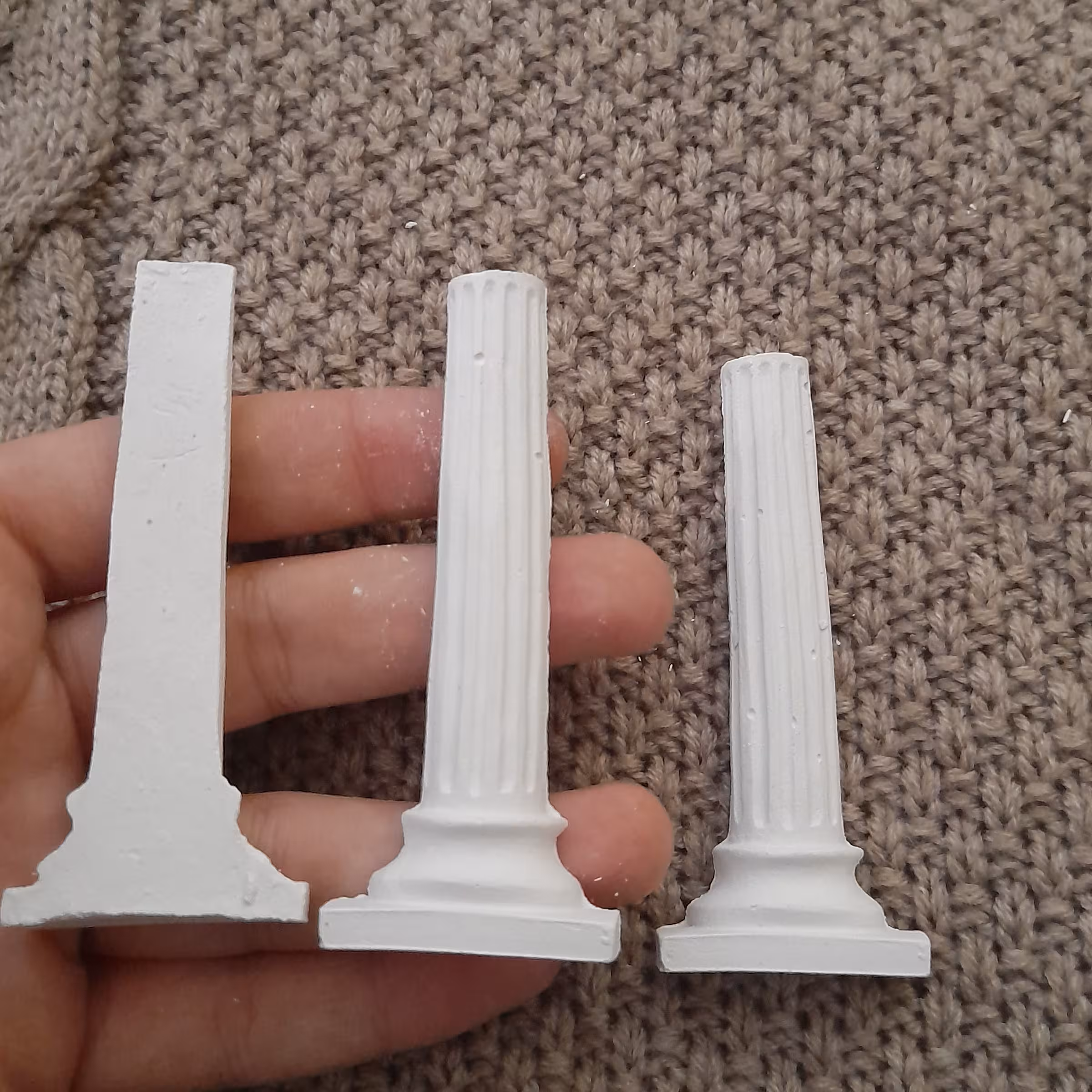 آجر ستون گچی 2 عدد مینیاتوری مخصوص ماکت سازی 