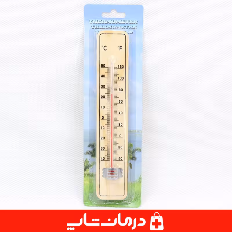دماسنج محیط جیوه ای بدنه چوبی رنج 40- تا 50 درجه سانتیگراد