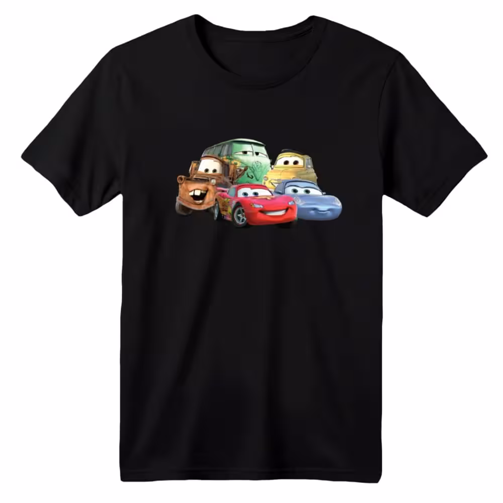 تی شرت آستین کوتاه بچگانه مدل ماشین ها کد 3 رنگ مشکی