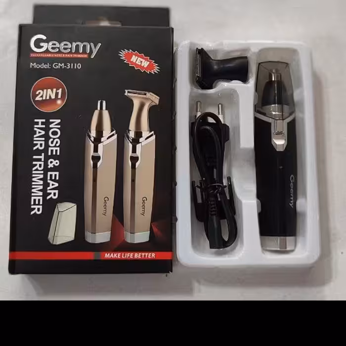 گوش بینی زن و بینی زن Geemy 
استفاده ب صورت شارژی و برق مستقیم
دارای شانه و فرچه تمیز کننده
