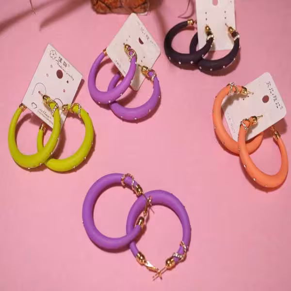 گوشواره شمعی نگین دار Earring