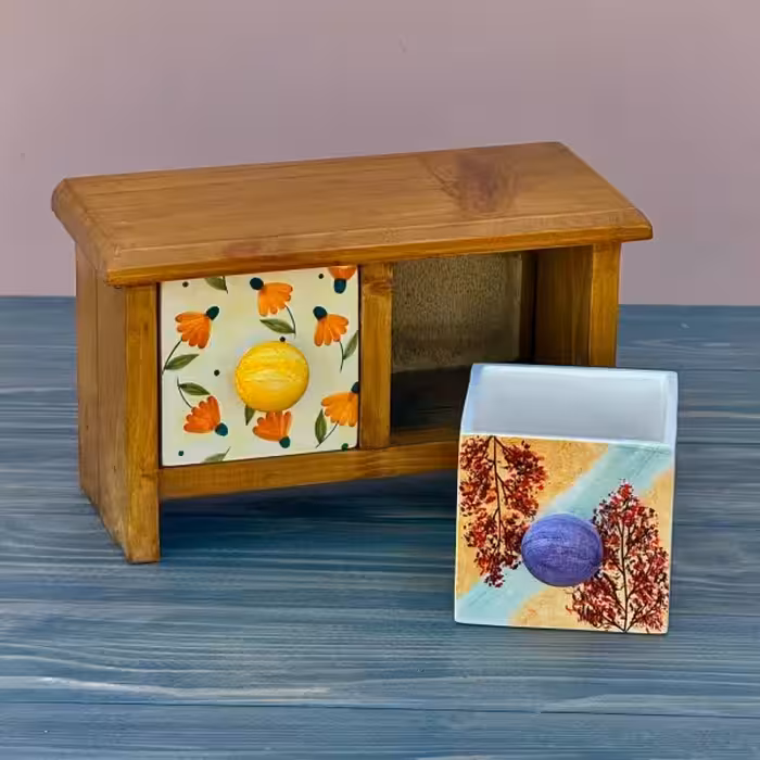 دراور رومیزی با دو کشو طرح دو