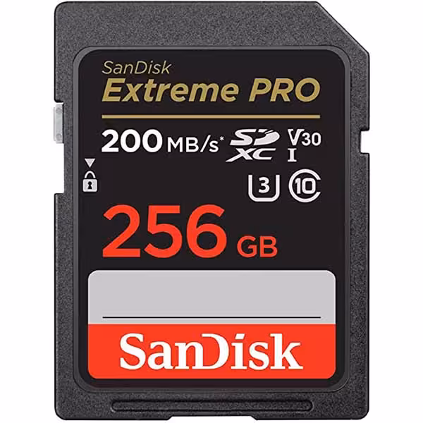 کارت حافظه سن دیسک SD Extreme pro 200MBps ظرفیت 256 گیگابایت